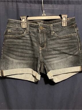 Time and Tru Dark Wash Rolled Hem Jean Shorts